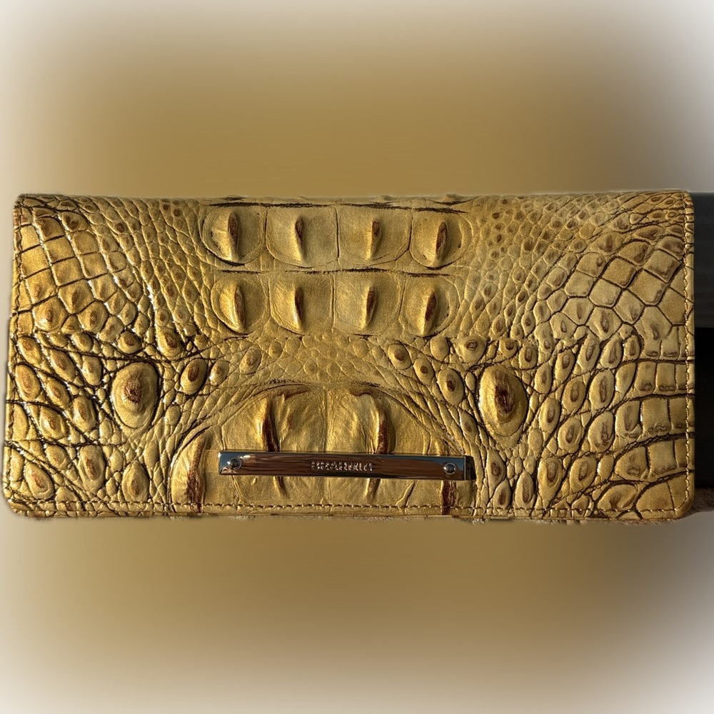 Brahmin ADY wallet chai Gold CROC Embossed leather Melbourne leather Wallet - Picture 6 of 17
